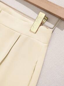 2件/1套女士纯色单排扣背心和西裤优雅商务套装