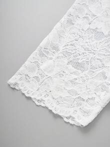 ii Women's Bavarian Oktoberfest Costume Traditional Dirndl Lace Blouse Short Sleeve V Neck Classic Tops, Halloween - White - View 6