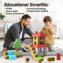 10/50/100/200pcs Children Magnetic Building Blocks, Educational Stress Relief Interactive Magnetic Tiles, Perfect Halloween, Christmas, Birthday Gift For Magnetic Tiles Stacking & Building Game Enthusiasts - Multicolor - View 4