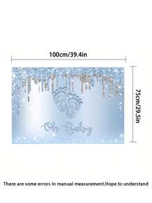 2 件/1 件 - 浅蓝色银色闪光照片背景摄影生日派对背景婚礼舞会散景闪光点派对装饰用品横幅照片、Oh Baby 桌布、婴儿周年纪念 - 藍色 - 查看 7