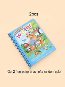1 Pc Interesting Watercolor Book, Watercolor Painting Book With A Variety Of Cartoon Patterns, Fashion Coloring Book To Enhance Imagination And Cultivate Students' Interest In Handmade DIY Graffiti, Friend's Stationery Picture Book, 1 Random Colored Pen, School Supplies For Little Artists - A Must-Have For The Back-To-School Season,Back To School