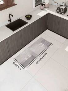 1 件优质硅胶厨房垫，采用优雅几何设计，防水抗疲劳地毯，适用于厨房、浴室、洗衣房 - 彩色 - 查看 16