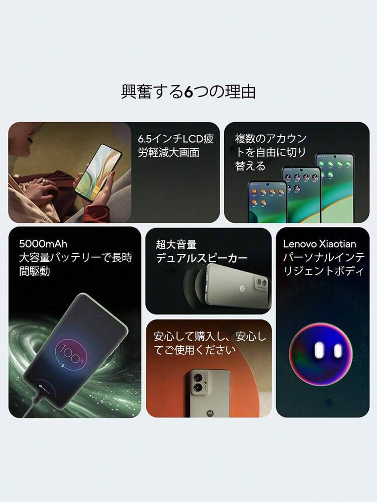 Lenovo Motorola MOTO G55 5G スマートフォン グローバル版、8GB+256GB