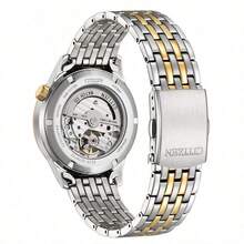 Dây đeo đồng hồ CITIZEN Series Classic Rose Gold Thời trang công sở thường ngày Chống nước Bộ máy cơ Dây đeo đồng hồ bằng thép không gỉ Kiểu dáng tương tự dành cho nam và nữ Mặt số màu trắng NH9136-88A - trắng - Xem 3