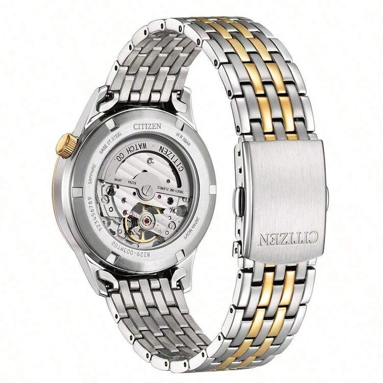 Dây đeo đồng hồ CITIZEN Series Classic Rose Gold Thời trang công sở thường ngày Chống nước Bộ máy cơ Dây đeo đồng hồ bằng thép không gỉ Kiểu dáng tương tự dành cho nam và nữ Mặt số màu trắng NH9136-88A - trắng - Xem 3