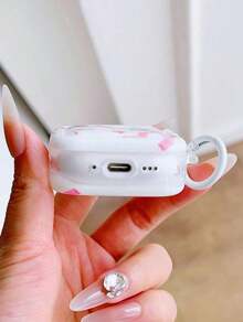 Summer Wavy Edged 3D Flower Design Protective Cover Case For Airpods. Summer Dopamine - 粉色 - 查看 5