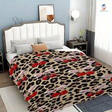 Colorful Leopard Print Blanket, Warm & Versatile For , Adds A Modern Touch To Your Home, Creating A Comfortable Bedroom Style.  Super Soft Flannel Printed  Blanket,As Birthday Gifts, Family, Wedding, Souvenir Blankets, Polyester Blankets Suitable For All Seasons, Washable, Machine Washable, Lightweight, Breathable, Comfortable, Warm, Unique, 280gsm For Him, Her Personalized Ideal Gifts For Her, Him, Family, Boyfriend, Girlfriend, Father, Family, Mother, Lover, Daughter, Son, Grandfather, Grandmother, Teacher,Doctor, Nurse,Friend, Classmate, Pet.Perfect Nap, Camping, Travel, Home, Daily Life, Office Decoration, Birthday, Anniversary, Valentine's Day, Thanksgiving, Graduation Season,Christmas, Halloween, Mother's Day, Father's Day, Wedding, New Year Gifts ,Sofa,Bed,Car,Bedroom,Living Room,Office,  Outdoor Camping, Beach,Wall Decoration - 多色10 - 查看 4