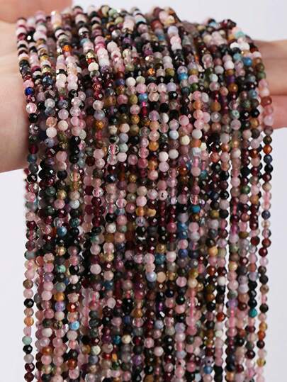 15-Inch 3mm Faceted Natural Stone Beads, Natural Amethyst/Quartz/Lapis Lazuli Polygon Beads, Brilliant And Elegant Natural Healing Stone Jewelry Making DIY Accessories, Suitable For Bracelets, Necklaces, Earrings And Other Jewelry Gifts