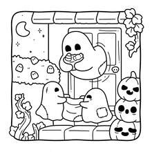 (96 Pages/225g) Thrilling Fun: Adult And Teen Coloring Book, Featuring Cute Yet Eerie Characters, Creating A Relaxing And Comfortable Atmosphere To Help You Unwind And Relieve Stress (Thrilling - Cute - Simple Coloring) - Multicolor - View 2