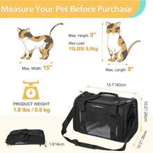 TSA-Approved Foldable Pet Backpack (Suitable For All Kinds Of Pets, Maximum Weight 15 Pounds) | Soft-Sided Travel Backpack, Suitable For Small/Medium-Sized Pets | 15.7 Inches X 10.2 Inches X 10.2 Inches - Suitable For Air Travel And Car Trips - màu đen - Xem 6