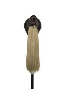 26/34Inch Synthetic Hair Extensions Ponytail Hair Extensions With Rubber Band Natural Long Straight Hair Black Brown DIY Hair Extensions Straight Ponytail Braids Suitable For Women Daily Life And Holiday Party Wear Music Festival - Multicolor - View 23