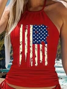 Women's Tankini Tankini Two Piece Swimsuit - Đỏ - Xem 2