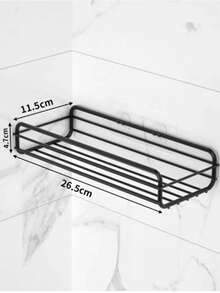 Bathroom Shelf, Drill-Free Toilet Vanity Wall Mount Storage Rack For Bathroom, Kitchen, Shower Bathroom Accessories - White - View 6