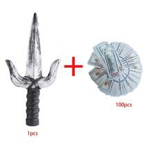 1件万圣节角色扮演塑料玩具，包含逼真斧头、逼真电锯、逼真美元道具、派对用品。注意：由于手工制作，不同部件可能存在轻微划痕、串色、染色、褪色或色差，均属正常现象。[部分组件随机选择，可能存在颜色差异] - 彩色 - 查看 11