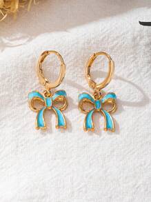 Conjunto de Brincos de Laço de Metal para Mulheres, Adequado para Usar no Ano Novo, Dia dos Namorados, Bom como Presente de Jóias para Dia dos Namorados, Mãe, Dia das Mães