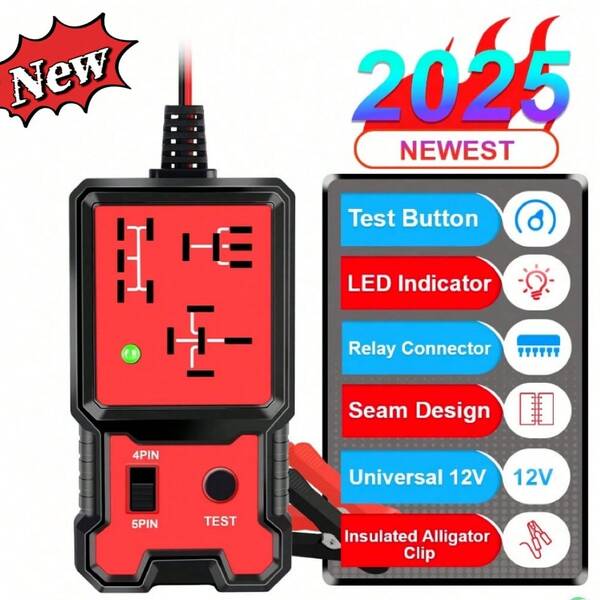 12V Car Battery Tester LED Voltage Checker Universal Automotive Relay Diagnostic Tool For Cars Trucks Motorcycles RV Battery Health Monitor