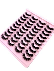 全新 20 对 3D 仿貂皮假睫毛自然凌乱睫毛交叉纤细蓬松睫毛怪异大睫毛睫毛浓密睫毛延长化妆假睫毛条状睫毛、睫毛、睫毛、假睫毛 - 黑色 - 查看 6