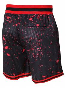 男子篮球短裤 22 黑色刺绣拉链口袋训练休闲运动短裤 - 黑色 - 查看 2