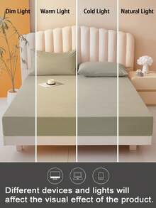 1 Stück einfarbiger wasserdichter Matratzenschutz, weich & bequem, Matratzenbezug, Schlafzimmer Tagesdecke, gemütliche Schlaf-Matratzenauflage, geeignet für alle Jahreszeiten - Khaki - Übersicht 10