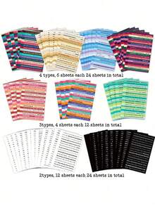 1900 + Sheets Of Diary Gossip Word Stickers + 60 Sheets Of Gold Foil Art Quote Stickers, Contract Your Creative Records! Whether It's A Casual Trash Journal, A Delicate Scrapbook, Or A Bullet Journal With Handmade Quotes, It's Easy To Embellish, And A Few Stickers On A DIY Gift Card Will Instantly Bring Your Thoughts To Life ~ A Huge Amount Of Stickers To Mix And Match, So Every Page Will Have A Little Surprise ~ - Multicolor - View 1