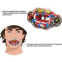 Protector bucal para labios MAXX/Might Football y protector de labios deportivo de alto impacto para adultos y jóvenes (correa incluida) (dos capas), sin funda (adulto 8+)) - 1 - Ver 6