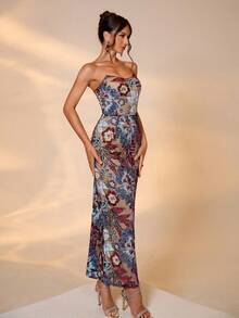 Váy dự tiệc trang trọng thanh lịch dành cho nữ có thêu và đính sequin - Nhiều màu - Xem 7