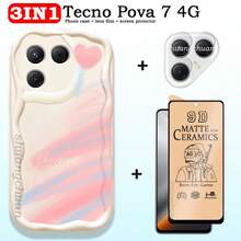 3 trong 1 cho Pova 7: Miếng dán màn hình, Miếng dán màn hình riêng tư, Ốp lưng điện thoại Pova 7 4G - Ốp lưng điện thoại chống rơi màu kem chuyển màu nước, Màng phim mềm mờ, Màng phim gốm, Màng phim ống kính Bảo vệ màn hình thiết yếu, Dùng cho kính chắn gió hàng ngày, Văn phòng, Gia đình Miếng dán màn hình điện thoại Phụ kiện điện thoại Chống nước Chống sốc Chống xước Chống bám vân tay Bao phủ toàn bộ - 3IN1 (Phim mềm 9D) - Xem 2