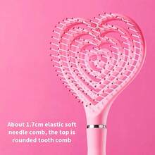 MINISO Barbie Series Heart Volumizing Hair Brush - Unique Heart Design, Promotes Scalp Circulation, Ideal For Daily Grooming And Styling, Adds Hair Volume(1 PC) - Pink - View 6