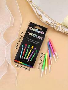 12 支彩色火焰蜡烛，婴儿生日蛋糕装饰，婴儿洗礼派对，烘焙装饰用品适用于婴儿派对 - 彩色 - 查看 5