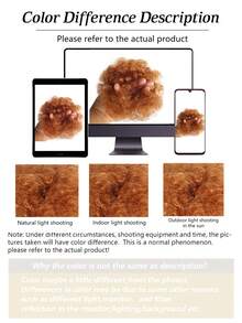 A Pair Fluffy Messy Elastic Rubber Band Hair Bun Hair Extensions ,Girl Heat-Resistant Synthetic Curl Hair Bun Ponytail Extension ,Hair Accessories For Women Natural Black/Brown Black/Dirty Orange - Multicolor - View 8