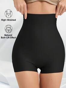 1/2/3Pcs High-Waist Seamless Shaping Shorts For Women - Tummy Control, Butt Lifting, Anti-Chafing Safety Pants, Soft Wear, Plastic Waist, Elegant Design, Lifestyle Apparel, Stylish Shapewear, Snug Fit Shapewear - màu đen - Xem 2