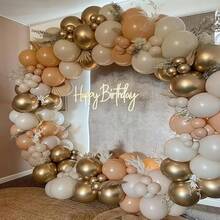 Balloons Beige Cream Gold Apricot Pack Of 62 10 Inch Balloons Ivory White Apricot Champagne Golden Metallic Balloons For Birthday Wedding Engagement Neutral Christening Boho Decoration - Beige Cream Gold - View 5