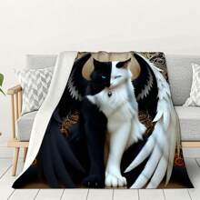 The Flannel Blanket With 1PC Domineering Cat Pattern Is Soft, Warm, Convenient, Lightweight, And Versatile. Suitable For Sofas, Beds, Bedrooms, Living Rooms, Offices, Camping, And Travel. It Is An Ideal Gift For Friends, Family, Sons, Daughters, Brothers, Sisters And Parents For New Year, Christmas, Halloween And Birthday