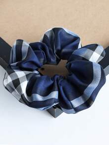 1pc Oversized Plaid Hair Scrunchie, Cute Pig Design Colorful Printed Fabric Hair Tie, Unique Ponytail Holder, Classic Hair Accessory Makeup Home Gym Woman Accessories Head Accessories Elastic Band Beauty Home Hair Accessories - Multicolor - View 16