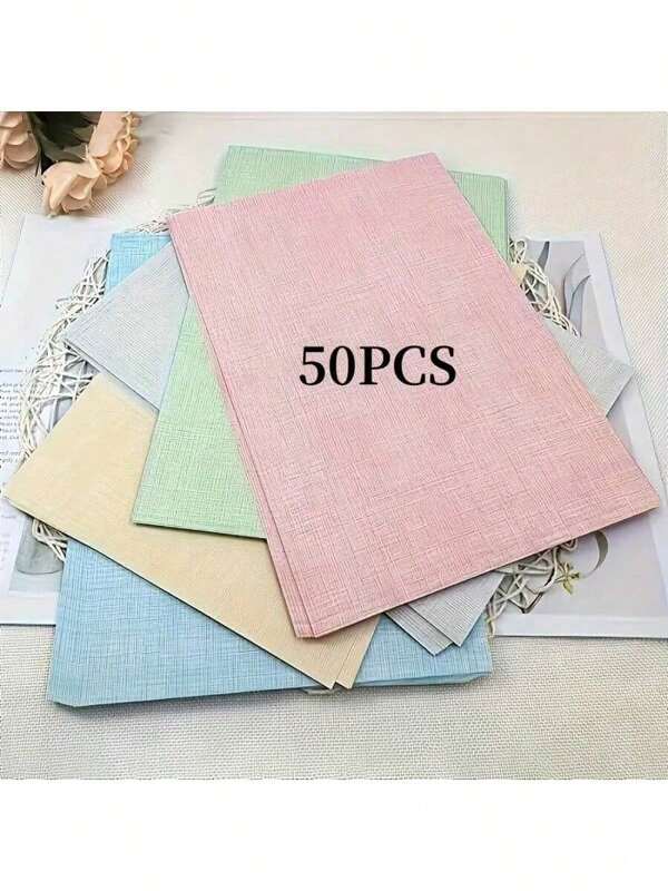 50 stuks A4-papier met lentethema - diverse kleuren, 180 g/m² structuurpapier voor doe-het-zelf-knutselwerkjes, hanglabels, envelophoezen, bedrukt karton