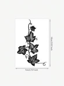 1 pieza Tatuaje temporal a prueba de agua, a prueba de sudor y sin reflejos, 1 diseño de tatuaje de hoja de vid realista, con apariencia fresca y natural, adecuado para personas en la vida diaria