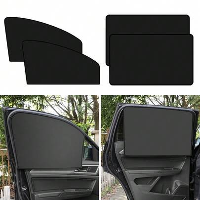Easypie Selection 2pcs Magnetic Car Window Sunshade - Universal Fit Sun Shade, Effectively Blocks UV Rays And Provides Privacy, Suitable For Camping/Napping, Fits Most Vehicles