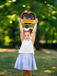 开学第一天黑板 - 双面印刷铅笔开学第一天和最后一天标志 - 幼儿园学前班第一天黑板，适合儿童女孩男孩返校用品 - 彩色 - 查看 9
