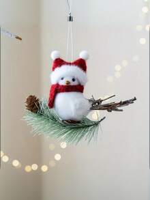 1 件/3 件可爱毛绒鸟饰品 - 鸟儿栖息在树枝上，节日挂饰，圣诞树装饰，生日庆祝，独特礼物，家居装饰 - 彩色 - 查看 12