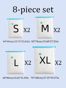 1/9pcs Vacuum Storage Bags For Clothes, Transparent Visible Bedding Organizer Bags, Dust-Proof And Moth-Proof Garment Bags, Save 80% Closet Space, Portable Multi-Purpose Storage Bags For Clothes, Socks, Comforters, Blankets, Autumn/Winter Quilts, Travel Luggage, Suitable For Home Closet, Travel, Dorm Room Bedding Compression