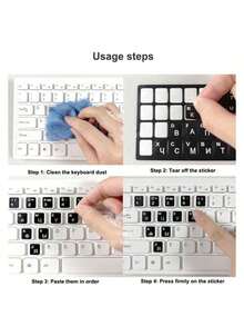 1 miếng dán bàn phím cho máy tính xách tay, tiếng Ả Rập, trắng, đen, cam, xanh lam, miếng dán bàn phím trong suốt, miếng dán bàn phím siêu mỏng, miếng dán bàn phím đa năng - Nhiều màu - Xem 4