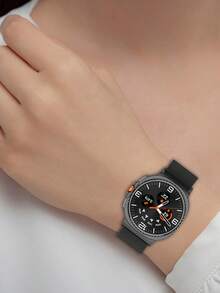 1pc Unisex Plain Quick Release Magnetic Clasp Stainless Steel Hollow-Out Milanese Smartwatch Strap Compatible With Samsung Galaxy Watch 8 40mm/44mm/Classic 46mm - Galaxy Watch 8 - View 3