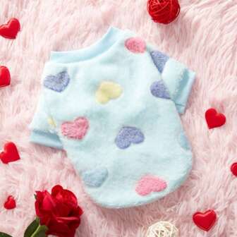 秋冬新款宠物狗猫衣服，奶油色贵宾犬泰迪比熊犬小型犬牵引绳羊毛连帽衫