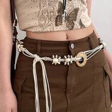 Bohemian Accessories Decorative  Waist Rope Dress Waist Chain Vintage New Braided Belt Women's Belt - 咖啡 - 查看 1