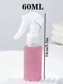 1个200毫升镶钻喷雾瓶，奢华闪亮风格，简约圆柱形，适用于化妆品、家居清洁、头发护理、消毒、浇花等。