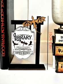 3D 仿木蝙蝠与龙奇幻设计书架装饰 - 每日开放迷你桌面蝙蝠与龙装饰、万圣节家庭办公室书架蝙蝠与龙雕像、读者礼物、奇特设计工艺、完美的万圣节礼物 - 彩色 - 查看 8