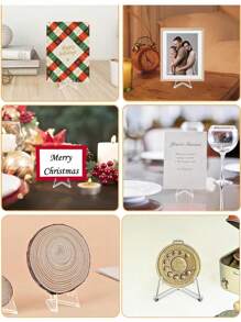 5/10/20 件透明卡片展示架（亚克力）、迷你运动卡夹、运动卡夹、分级卡片展示架、派对、婚礼、节日卡夹、编号卡夹、毕业招待会餐厅家居中心装饰品 - 無色 - 查看 2