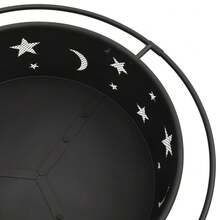 vidaXL Fire Pit With Poker 29.9" XXL Steel - Black - View 6
