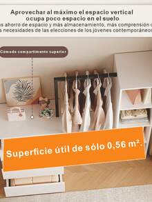 Armario De Estilo Actual Con Cajones Y Espacio Para Colgar - Blanco - Ver 4