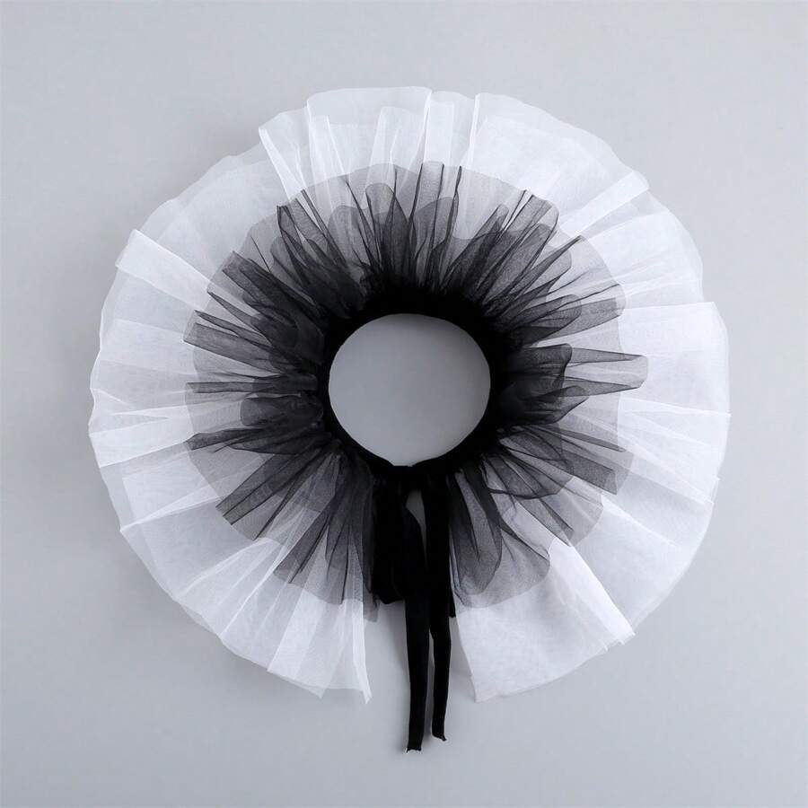 1pc Women's Exaggerated Clown Ruffled Multi-Layer Mesh False Collar For Dress For Christmas Decor